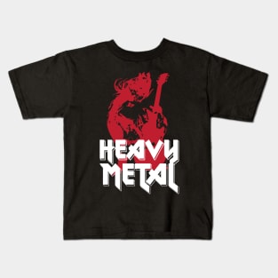 Heavy Metal Rock Guitar Player Kids T-Shirt